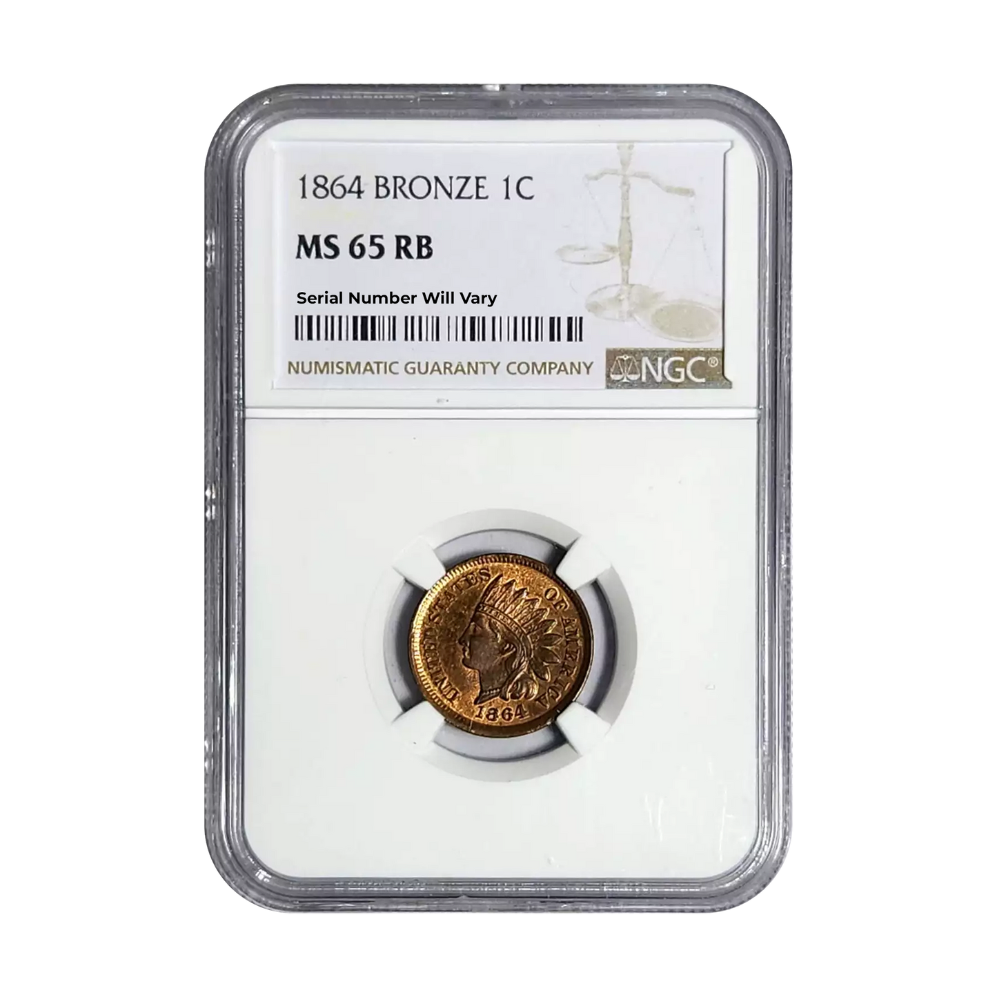 1864 Indian Head Cent - NGC MS65 Bronze RB - CoinsTV