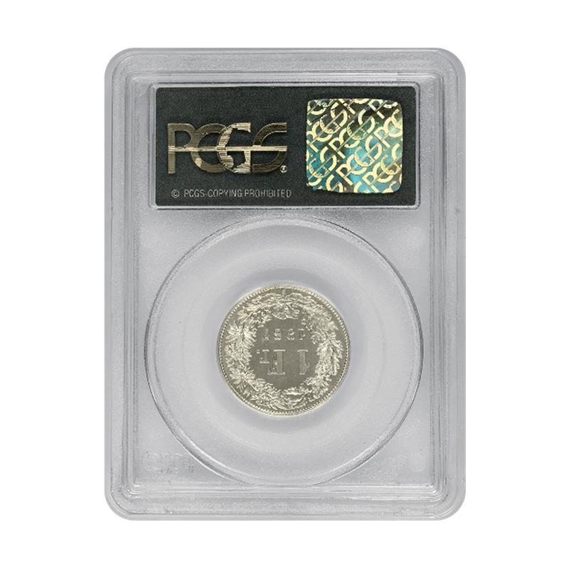 1967 B Franc Swiss - 1 Franc - PCGS SP68 Old Green Holder - CoinsTV