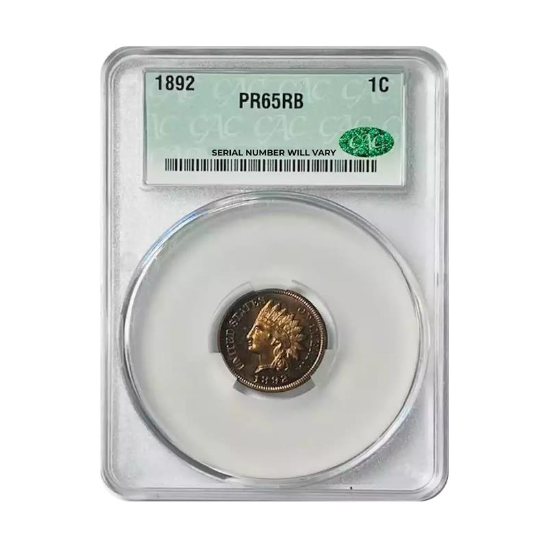1892 Indian Head Cent - CAC PR65RB - CoinsTV