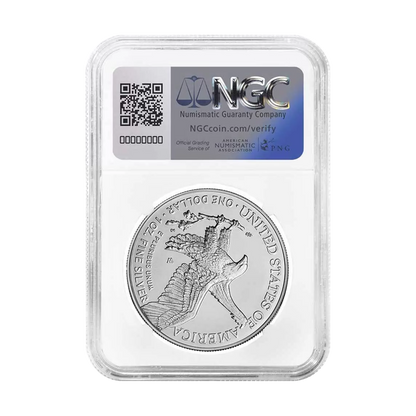 2024-W Burnished Silver Eagle NGC MS69 Brown Label - CoinsTV