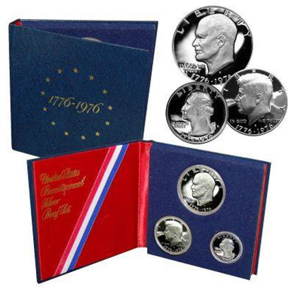 1976 US Proof 3 pc Bicentennial Silver Set - Original Government Packaging - CoinsTV