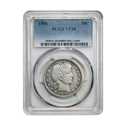 1906 Barber Half Dollar - PCGS VF30 - CoinsTV