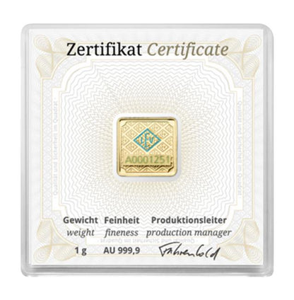 Geiger 1 gram Gold Carded Bar - CoinsTV
