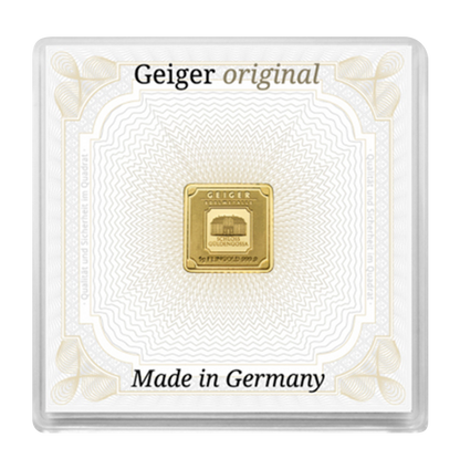 Geiger 1 gram Gold Carded Bar - CoinsTV