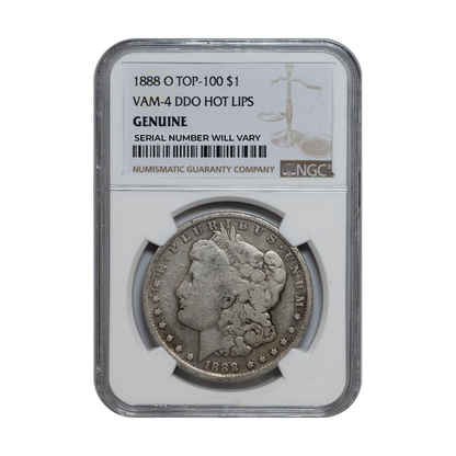 1888-O Morgan Dollar NGC Genuine "Hot Lips" - CoinsTV