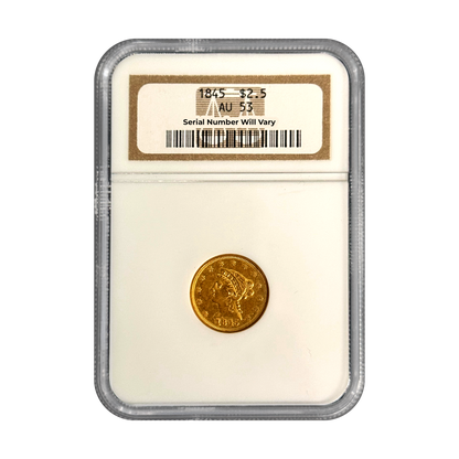 1845 $2.5 Gold Liberty Head - NGC AU53