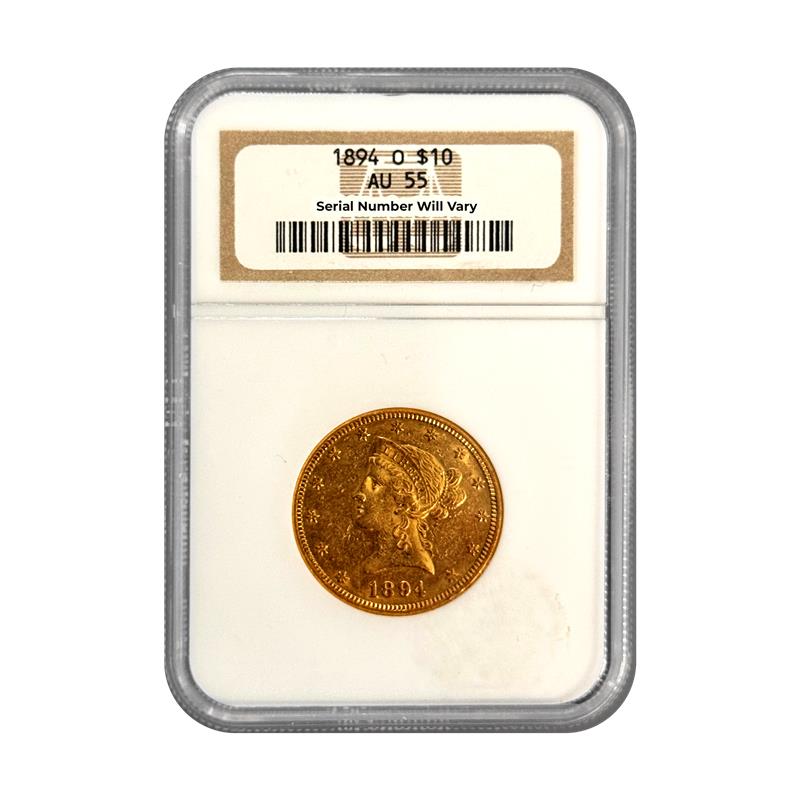 1894 O $10 Gold Liberty Head - NGC AU55 - CoinsTV