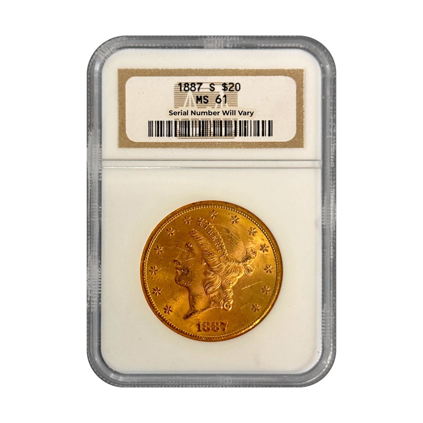 1887 S Gold Liberty Head Eagle - NGC MS61