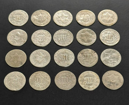 Three Cent Silver - Collectors Quality Circulated - CoinsTV
