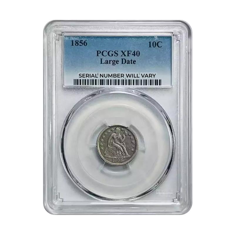 1856 Seated Liberty Dime - PCGS XF40 Large Date - CoinsTV