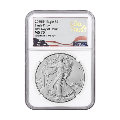 2025 (P) Silver Eagle - Eagle Privy - NGC MS70 First Day of Issue