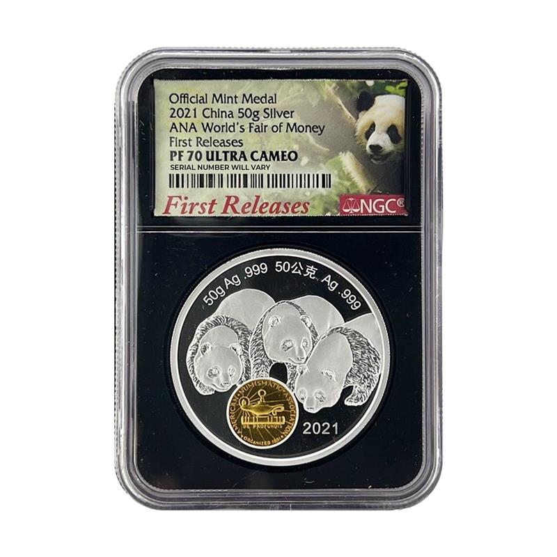2021 China Panda Chicago ANA 50g Silver Medal - First Releases - NGC PF 70 UCAM - CoinsTV