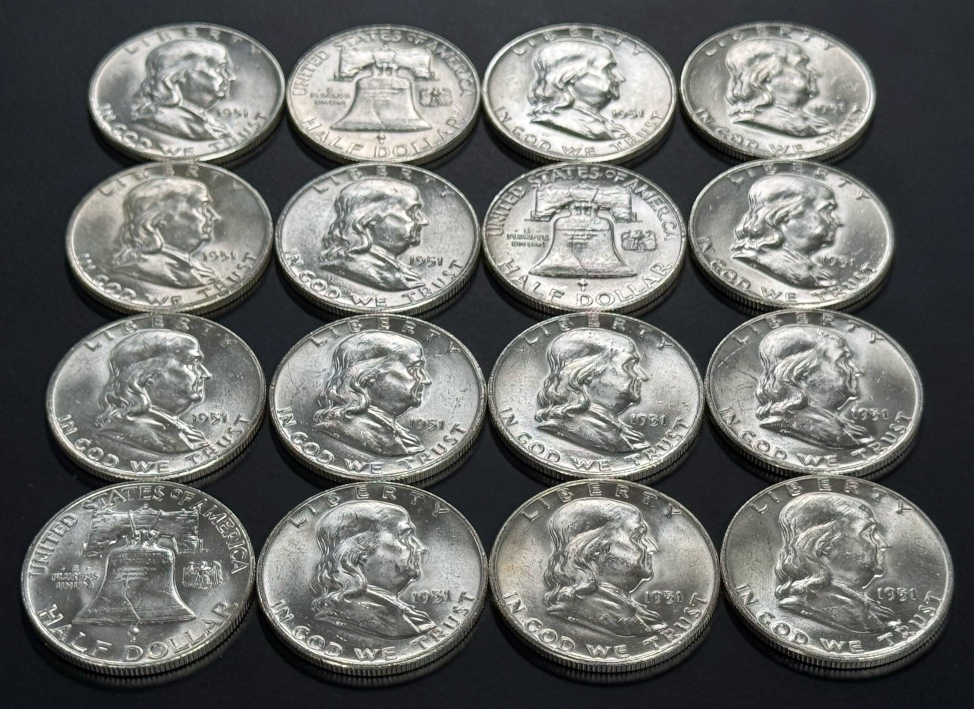 1951 Franklin 90% Silver Half Dollar Denver - Uncirculated - CoinsTV