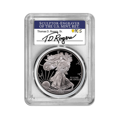 2000-P Silver Eagle - PCGS PR70 DCAM TD Rogers Signature