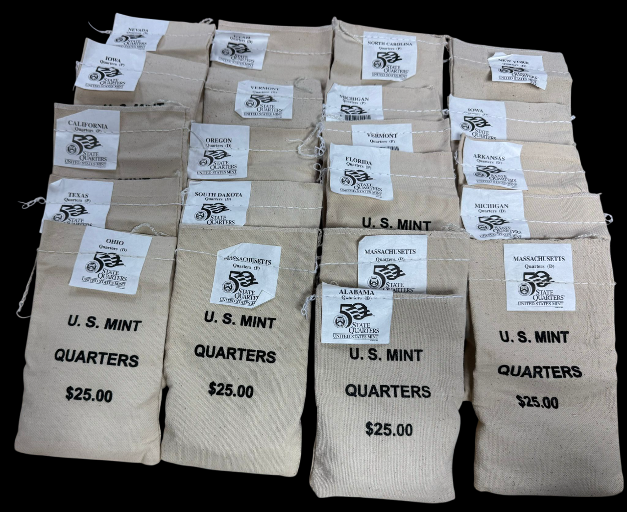 100 BU Quarters Canvas Grab Bag Deal - CoinsTV