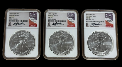 2025 Silver Eagle – Michael Gaudioso Signature Label – NGC MS70 FDI - CoinsTV