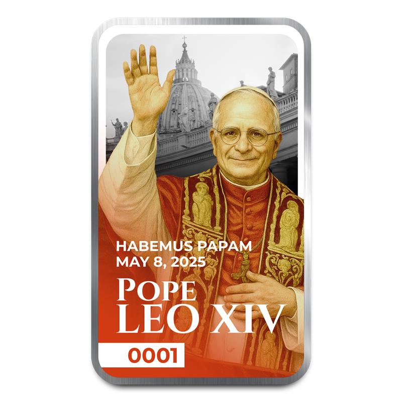 Pope Leo XIV Commemorative Silver Bar - CoinsTV