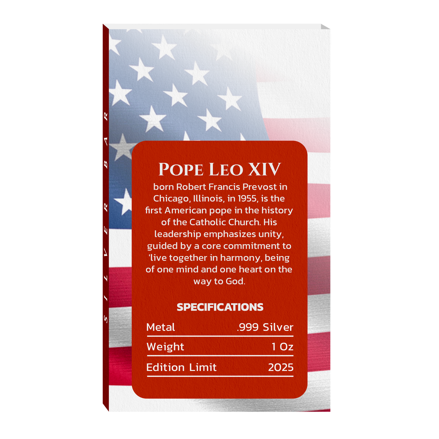 Pope Leo XIV Commemorative Silver Bar - CoinsTV