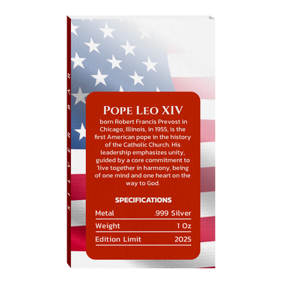 Pope Leo XIV Commemorative Silver Bar - CoinsTV