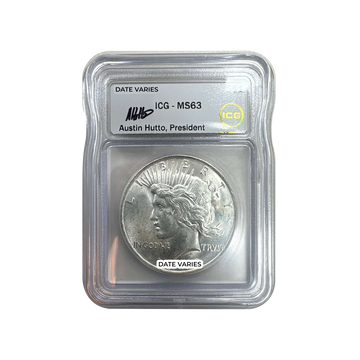 Peace Silver Dollar - Austin Hutto Signature - ICG MS63 Grab Bag