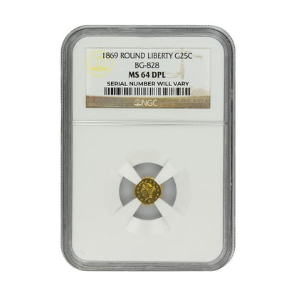 1869 Round Liberty G25C - BG-828 - NGC MS64 DPL - CoinsTV