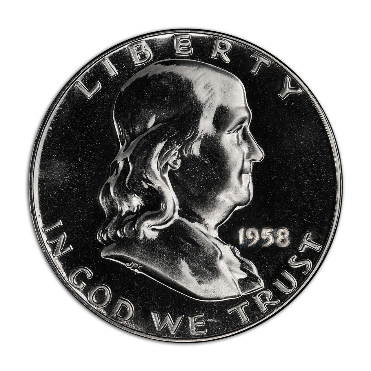 1958 Franklin 90% Silver Half Dollar Philadelphia - Proof - CoinsTV