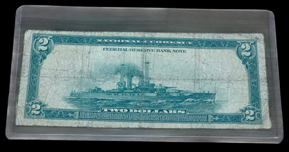 1918 $2 Battleship Horseblanket Note