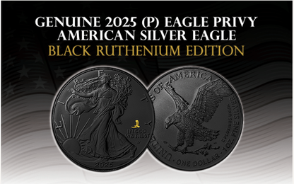 2025 U.S. Eagle with Eagle Privy Black Ruthenium Gold Privy Edition 1 oz Silver Coin - CoinsTV