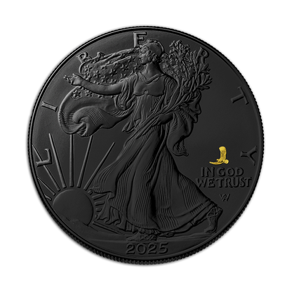 2025 U.S. Eagle with Eagle Privy Black Ruthenium Gold Privy Edition 1 oz Silver Coin - CoinsTV