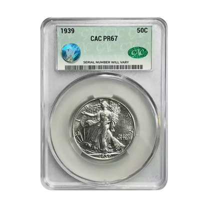 1939 Walking Liberty Silver Half Dollar - CAC PR67 Sight White - CoinsTV