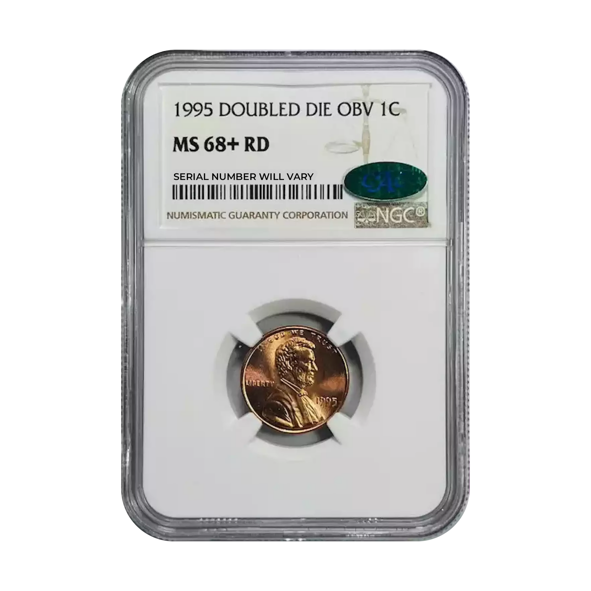 1995 Lincoln Cent - Doubled Die Obv. - NGC MS68+ RD CAC - CoinsTV
