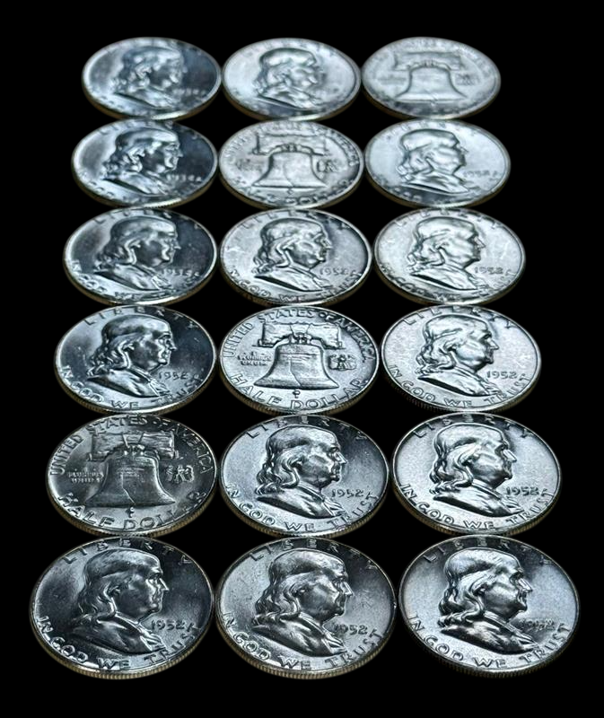1952 Franklin 90% Silver Half Dollar Philadelphia - Uncirculated - CoinsTV