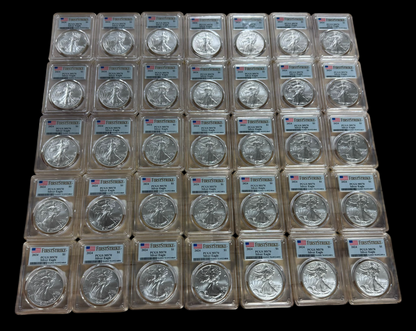 2024 Silver Eagle - First Strike Flag Label - PCGS MS70 - CoinsTV