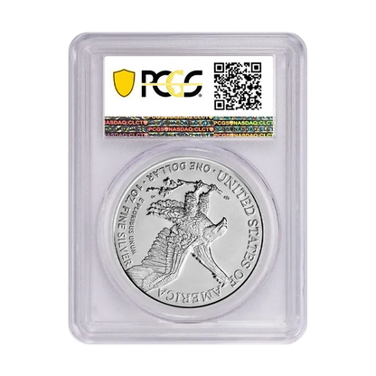 2024 Silver Eagle - First Strike Flag Label - PCGS MS70 - CoinsTV