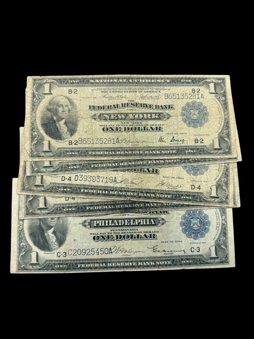 1918 $1 Defiant Eagle Federal Reserve Horse Blanket Note - CoinsTV