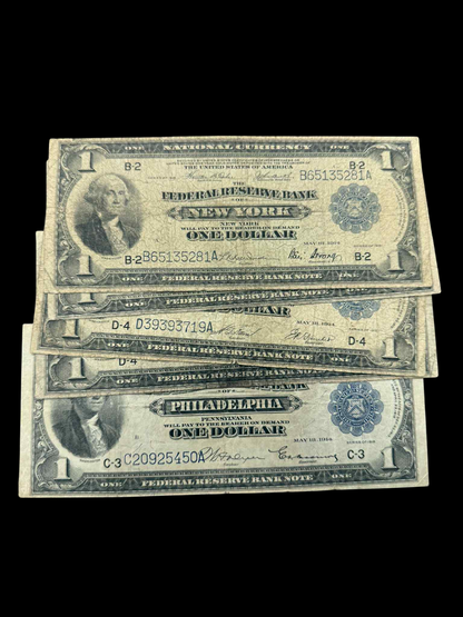 1918 $1 Defiant Eagle Federal Reserve Horse Blanket Note - CoinsTV