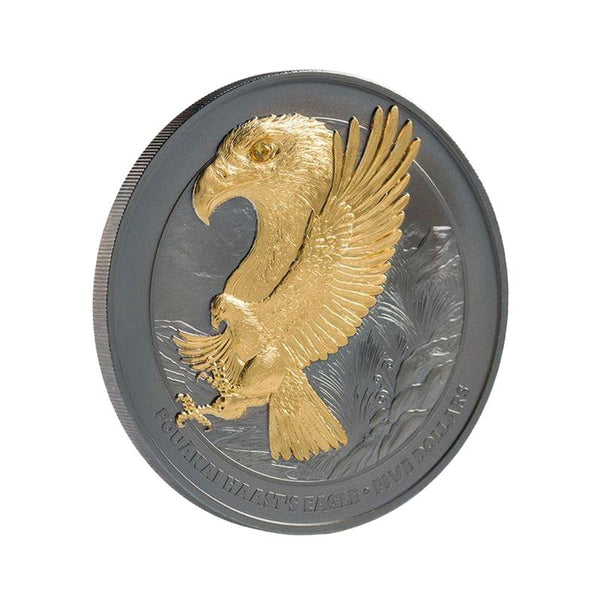 2025 New Zealand Pouakai Haast's Eagle Black Proof 2 oz Silver