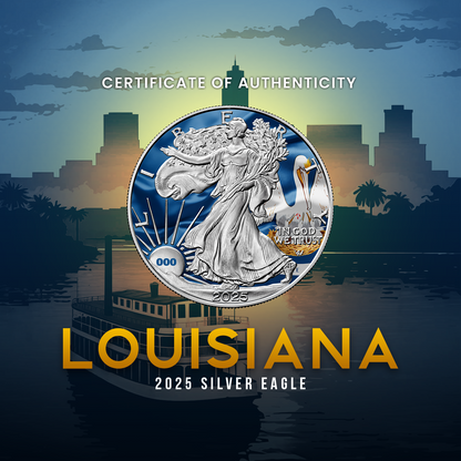 2025 State Flags Silver Eagle - Louisiana Limited Edition - CoinsTV