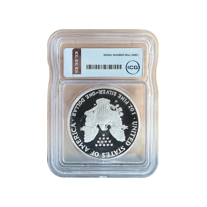 1995-W Silver Eagle - Austin Hutto Signature - ICG PR70 DCAM - CoinsTV