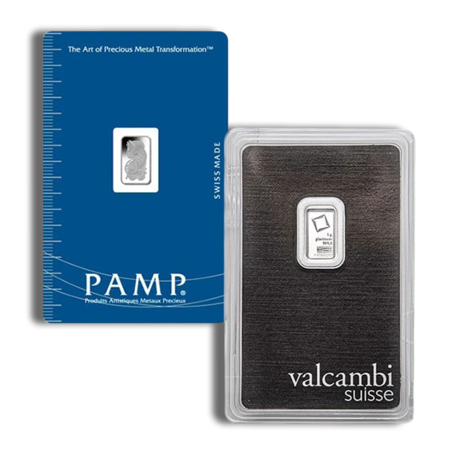 1 Gram Carded Platinum Bar - CoinsTV