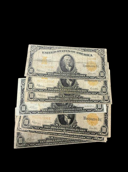 1907-1922 $10 Hillegas Gold Certificate Grab Bag - CoinsTV