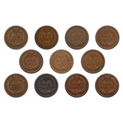 1899-1909 Indian Head Cent 11pc Collection - The Final Decade - CoinsTV