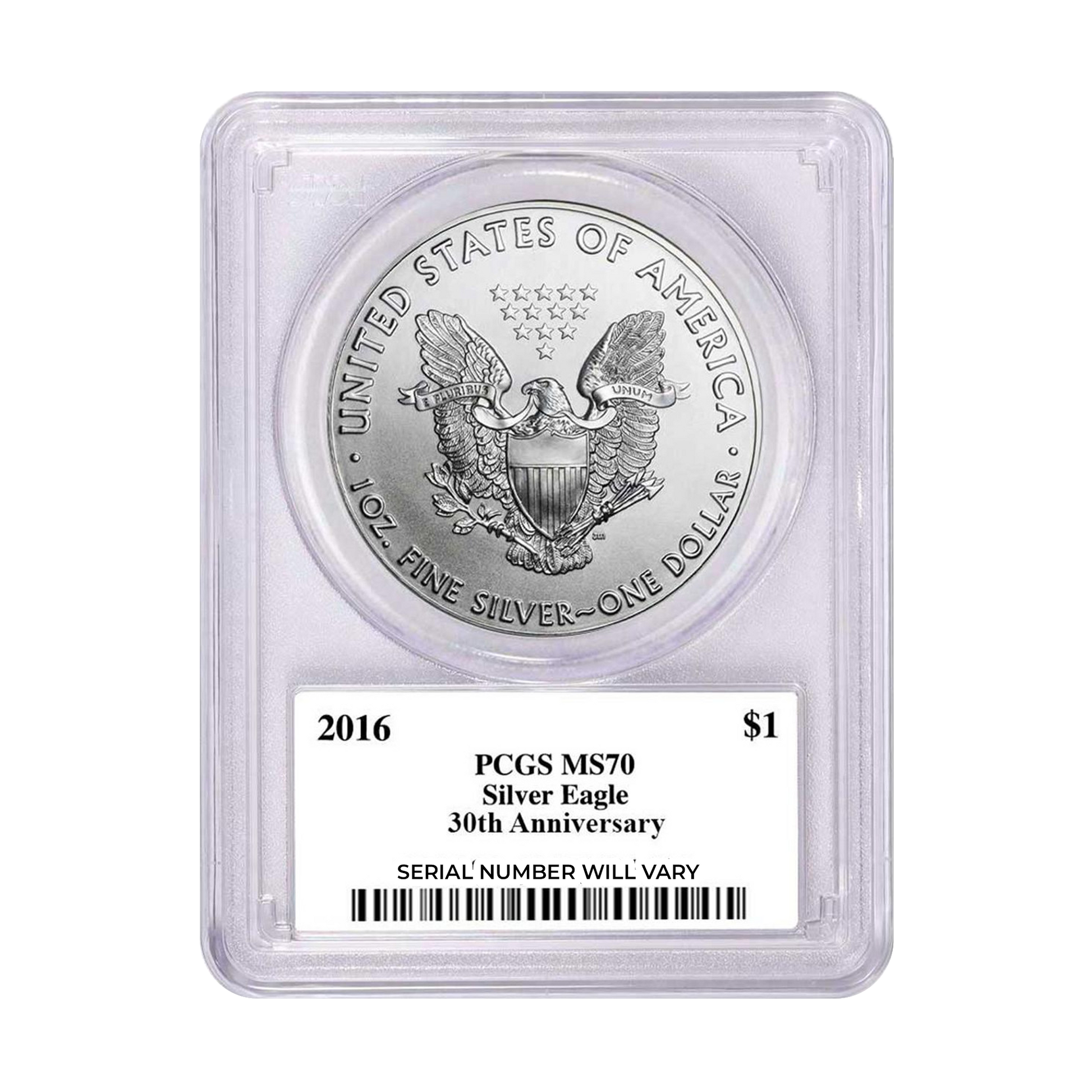 2016 Silver Eagle - Gary Whitley Signed - PCGS MS70 30th Anniversary - CoinsTV