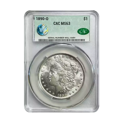 1890-O Morgan Silver Dollar New Orleans - CAC MS63 Sight White - CoinsTV