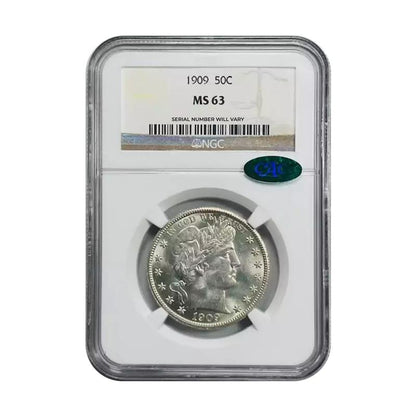 1909 Barber Half Dollar - NGC MS63 CAC - CoinsTV