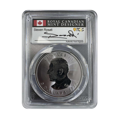 2024 Maple Silver Leaf - First Strike - PCGS MS69 Steven Rosati Signature - CoinsTV