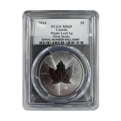 2024 Maple Silver Leaf - First Strike - PCGS MS69 Steven Rosati Signature - CoinsTV