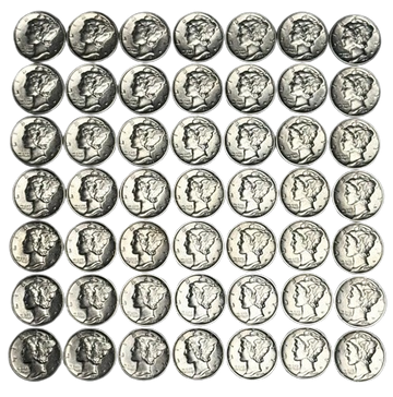 Mercury Dime Almost Uncirculated - Dates Will Vary - CoinsTV