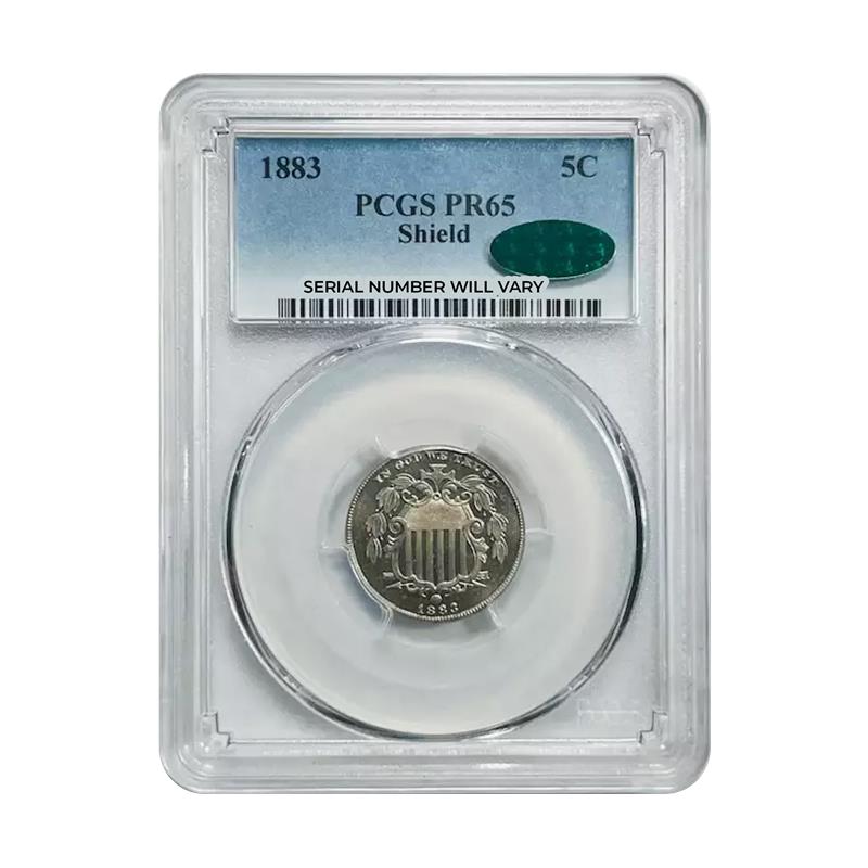 1883 Shield Nickel - PCGS PR65 CAC - CoinsTV