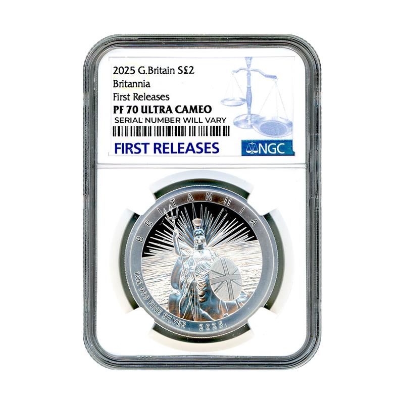 2025 Great Britain Britannia Proof 1 oz Silver Coin NGC PF 70 UCAM FR - CoinsTV